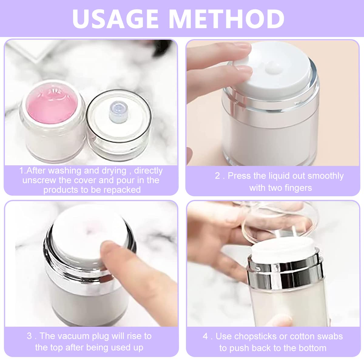 MAYCREATE 3pcs Face Cream Jar Vacuum Bottle, Empty Lotion Dispenser for Travel, Thicken Acrylic Cosmetic Containers Leakproof Airless Pump Bottles Jars for Cream, Gel & Lotion (0.5oz+1oz+1.7oz) MAYCREATE 3pcs Face Cream Jar Vacuum Bottle, Empty Lotion Dispenser for Travel, Thicken Acrylic Cosmetic Containers Leakproof Airless Pump Bottles Jars for Cream, Gel & Lotion (0.5oz+1oz+1.7oz)